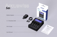 Xtar VX4 Analyse Ladegert fr Li-Ion, Ni-MH, LiFePO4 Akku inkl. USB PD Netzteil