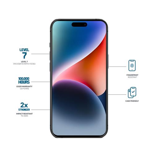 iPhone 15 Plus, Displayschutzglas, Mountain Glass Clear Edge