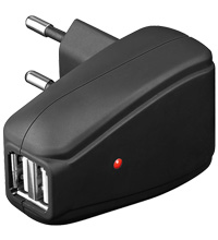 11853_01hw3i8teBQeXS Adaptateur secteur 230V vers 2x USB, 2.4A Noir