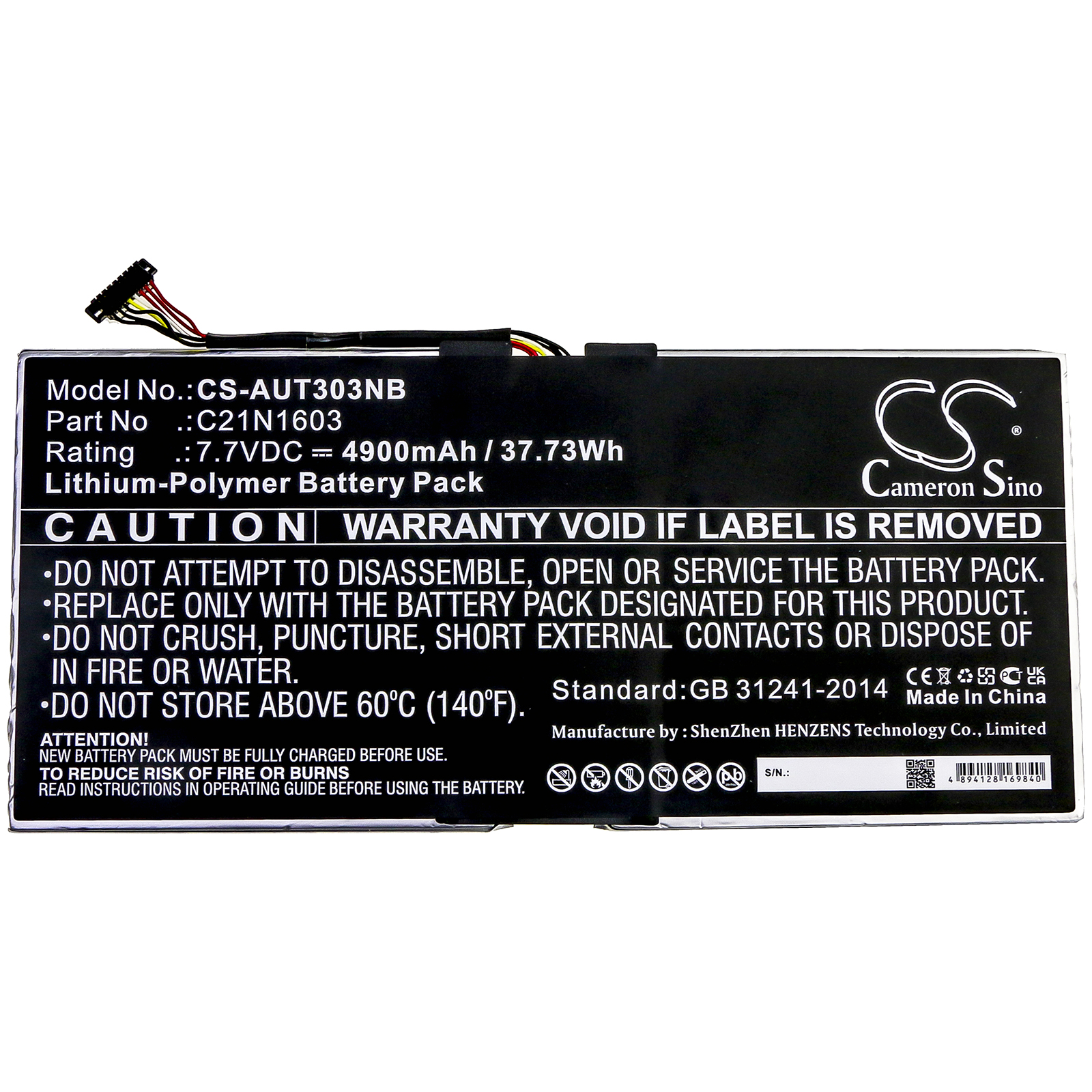 5188_0La8obPAp635vk Akku ersetzt Asus C21N1603 passend für T302, T303, T304UA, T305 37.7Wh