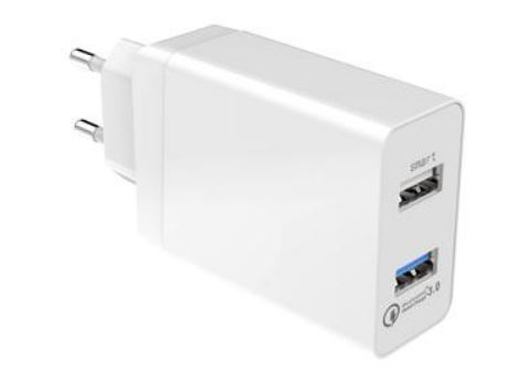 22297_0jkppA6ZwAuWtK Qualcomm QC3.0 2 Port USB Schnellladegerät 2.4A Weiss