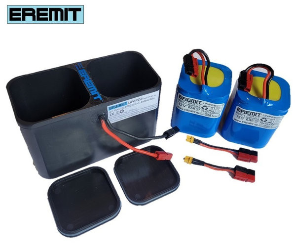 EREMIT 12V 12Ah LiFePo4 Akku im Gehäuse komplett mit PowerPol Stecker