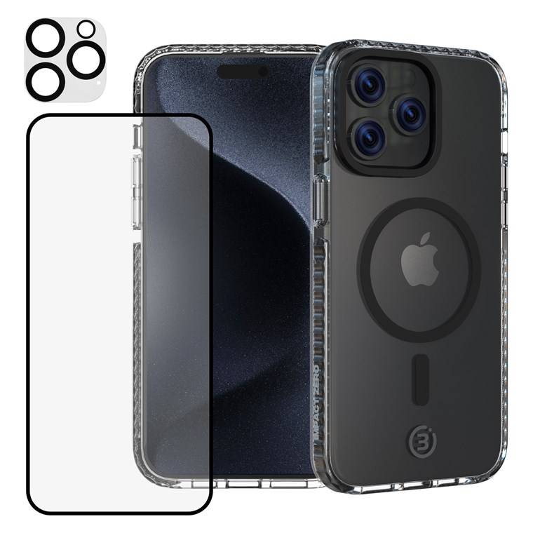 27156_2WxY8WlFQniHG8 Impact Zero Handyhülle 3in1-Set, iPhone 15 Pro Max, transparent