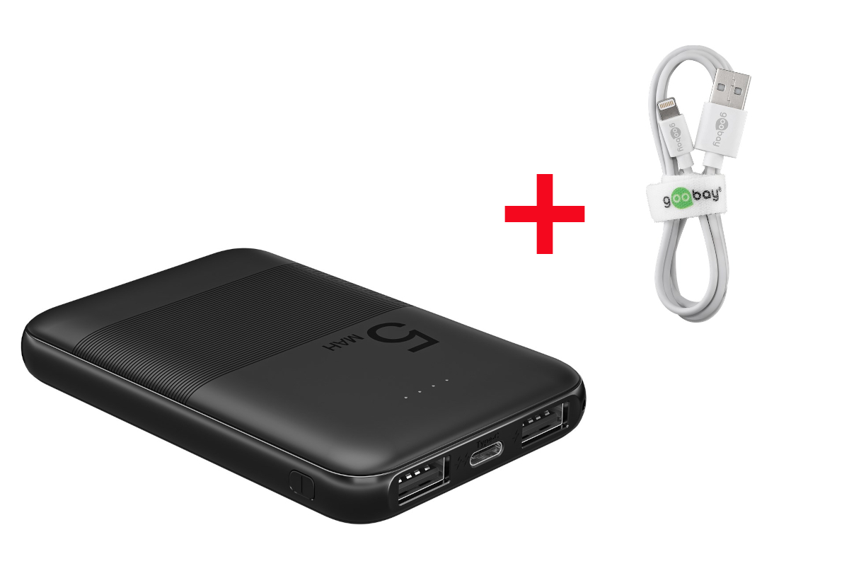 17992_0 Powerbank 5000mAh pour iPhone 13, iPhone 14 + câble USB Lightning