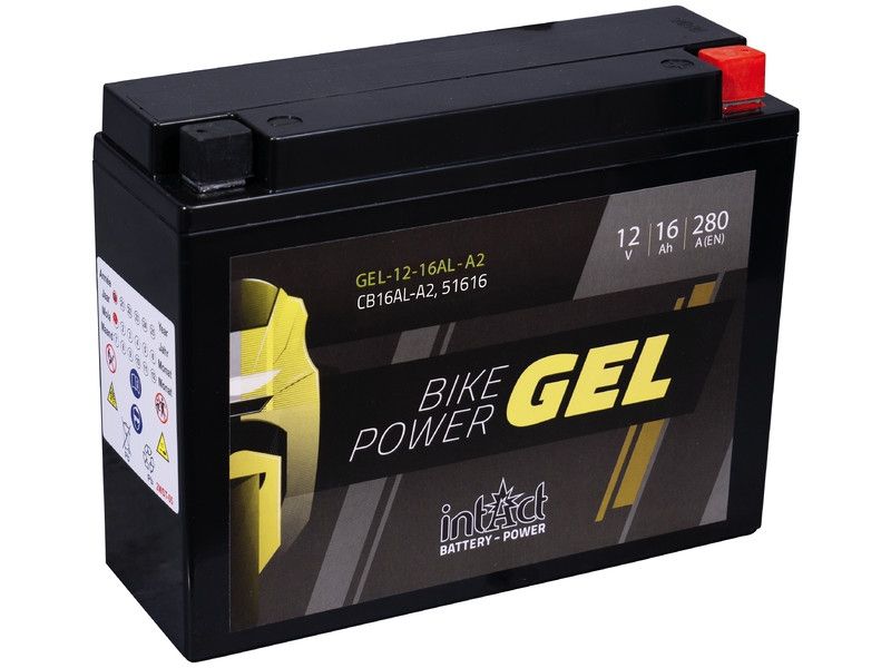 Intact GEL12-16AL-A2 Batterie moto GEL remplace 51616, CB16AL-A2, YB16AL-A2