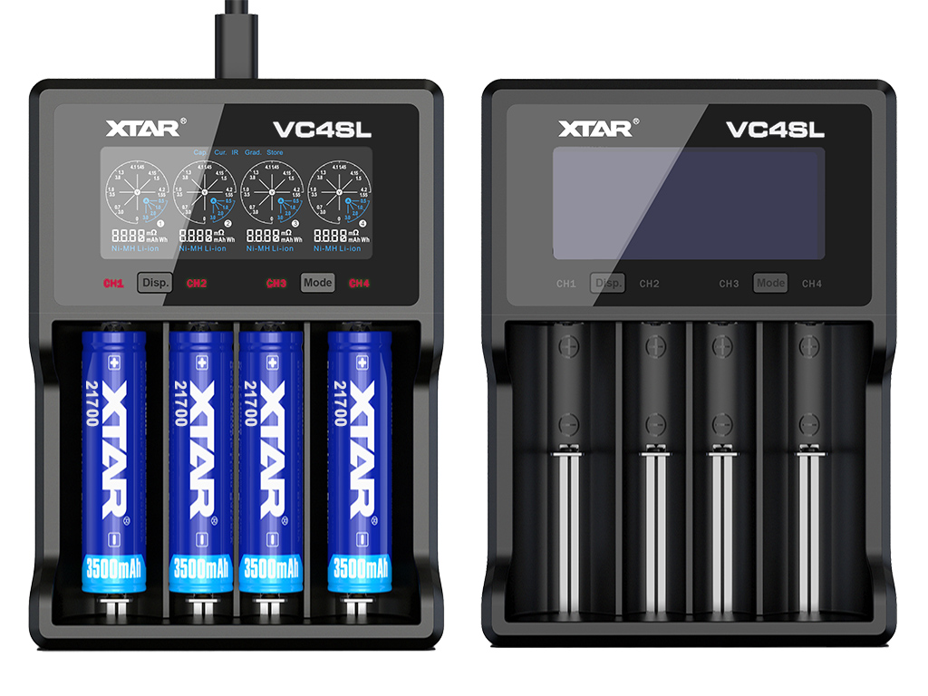 Xtar VC4SL QC Chargeur pour batteries Li-Ion et Ni-MH