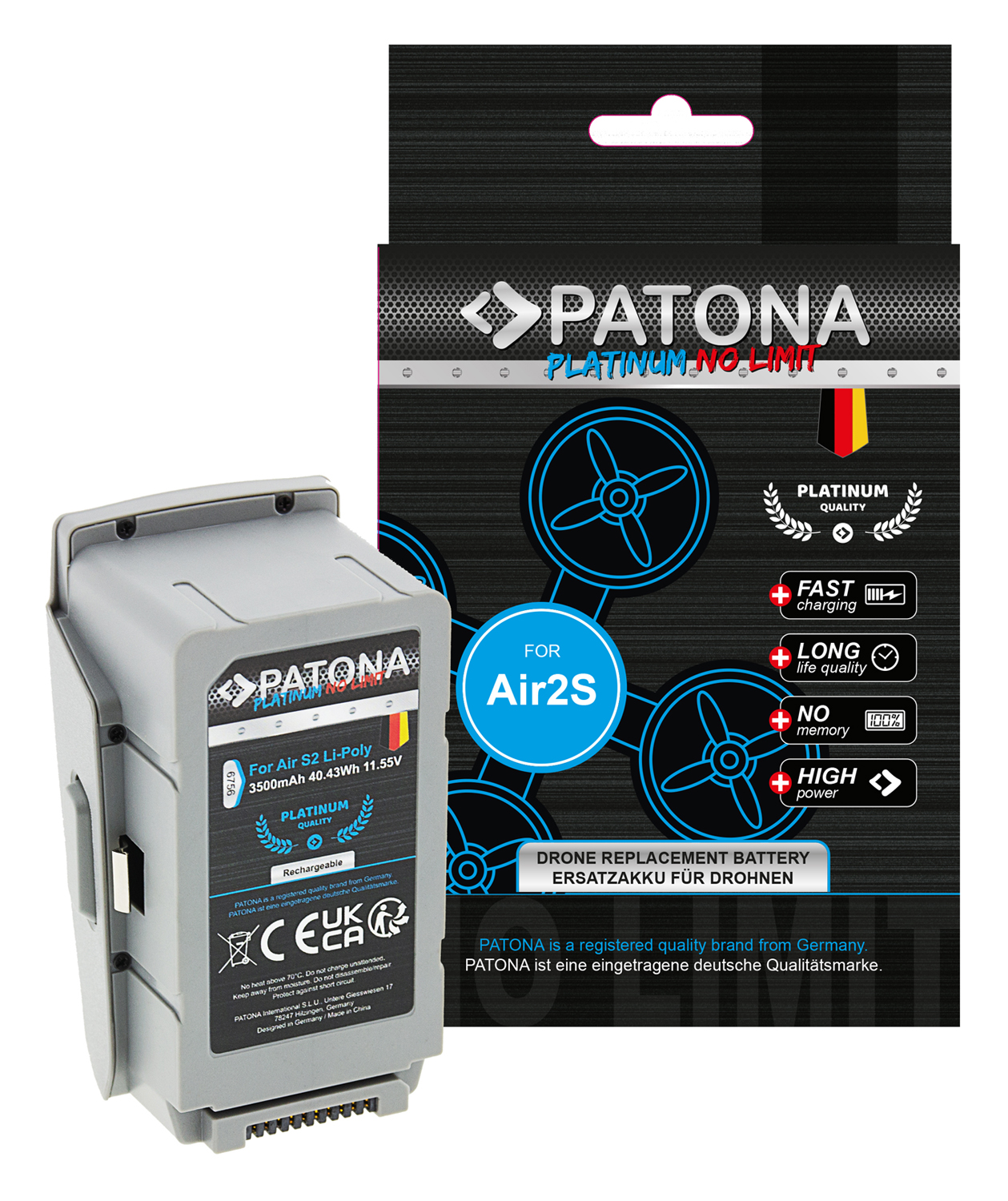 26856_1 Akku ersetzt DJI PB2-3500mAh-11.55V passend für DJI Mavic Air 2, Air 2S