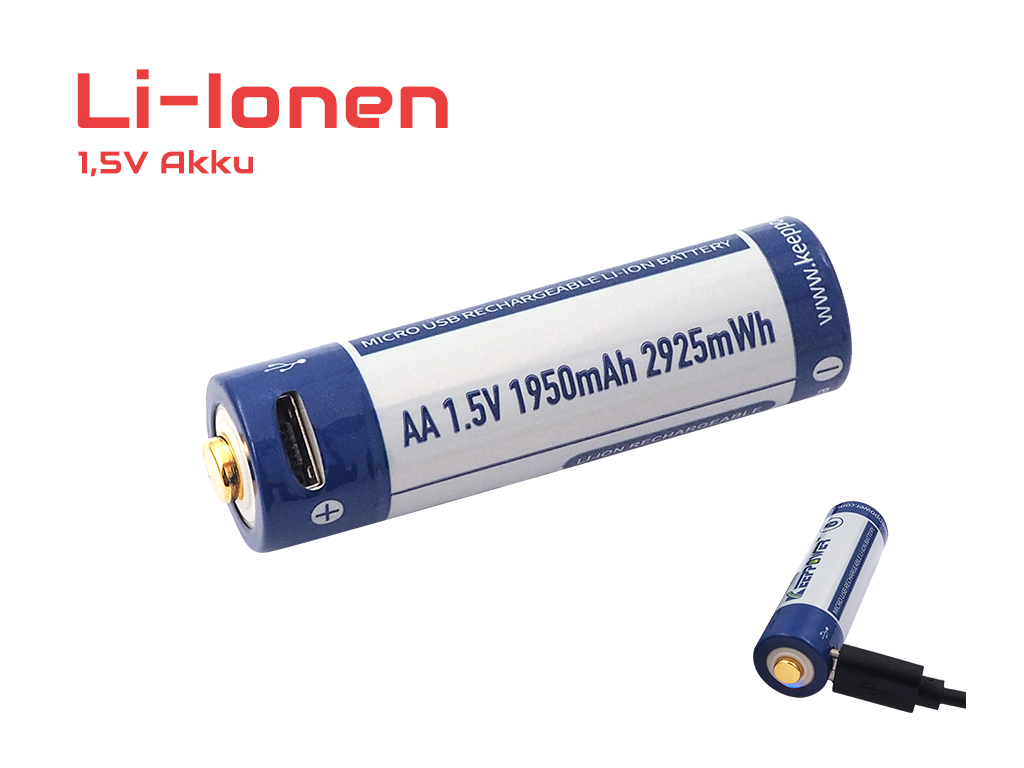 23928_080BUG1X9DYgkZ Keeppower AA 1.5V 2925mWh (1950mAh) Li-Ion Akku micro-USB