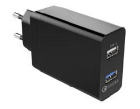 22299_0JMUPdha8hNn1u Qualcomm QC3.0 2 Port USB Schnellladegerät 2.4A Schwarz