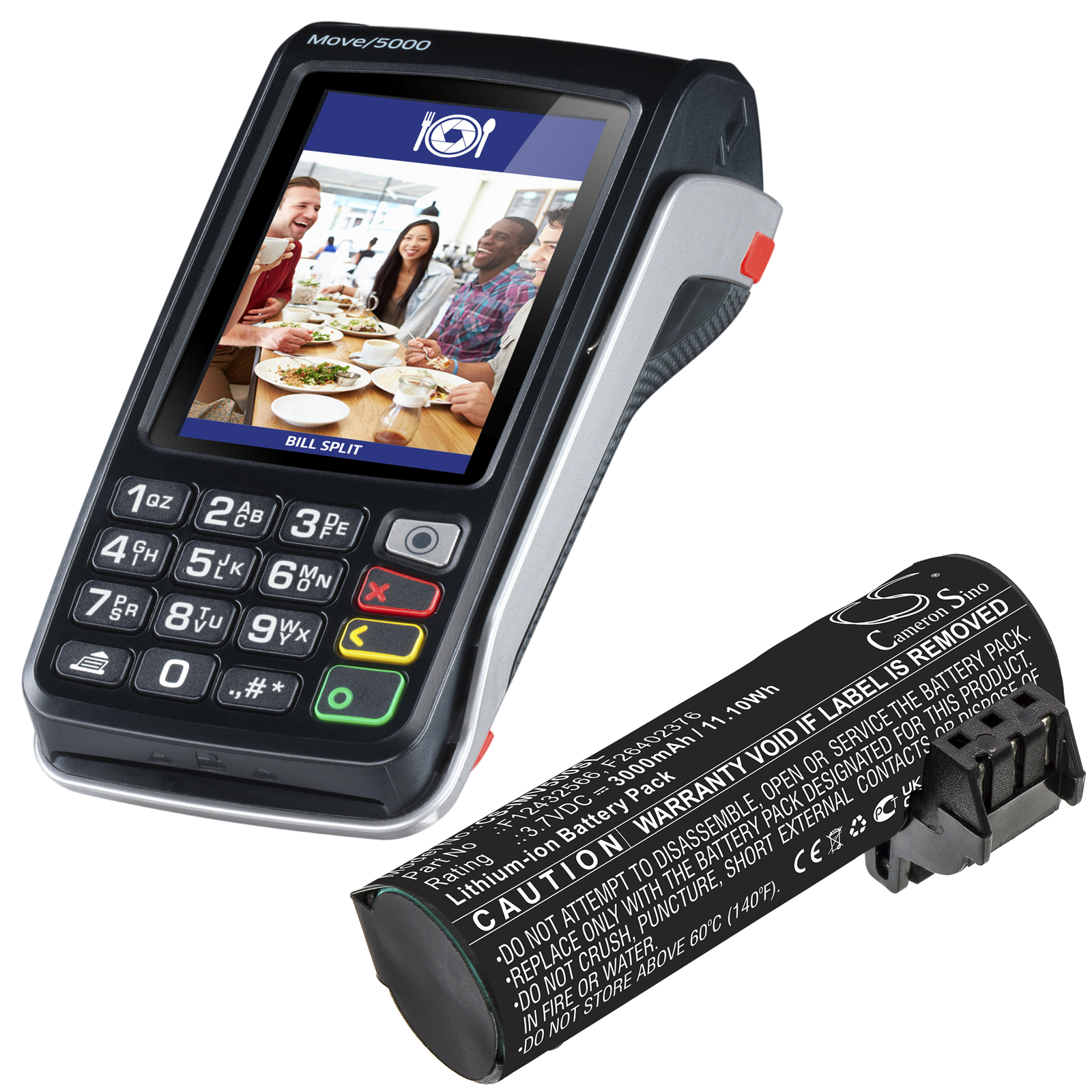 26723_1 Batterie remplace F12432566, F26402376 approprié pour Ingenico Move 5000, 5000s, 5000F