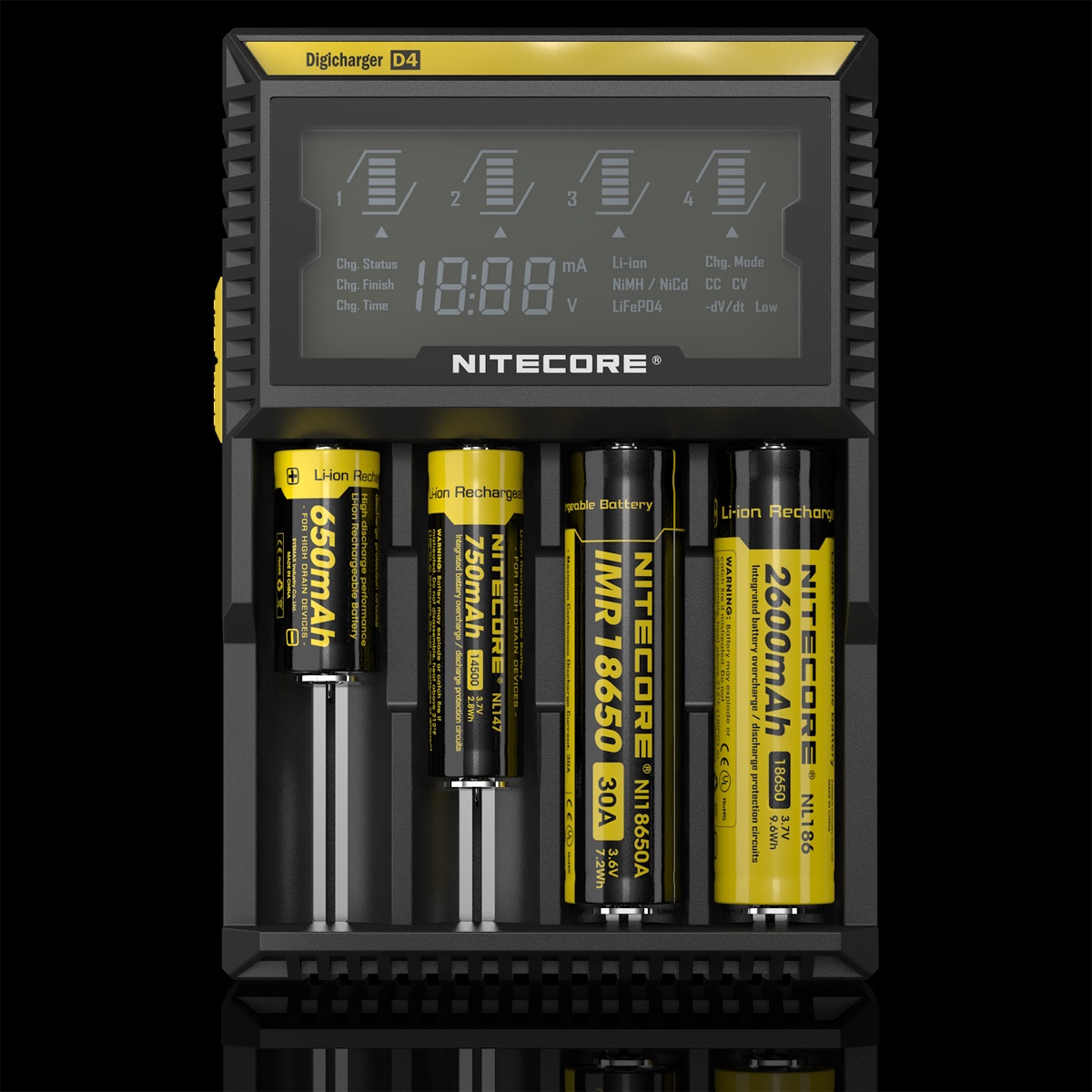18014_0oIxXAYANV4vCB NiteCore Digicharger D4 Ladegerät mit LCD-Display