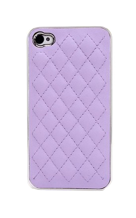 16105_0 Coque arrière Chrome / Cuir Violet Clair pour Apple iPhone 5