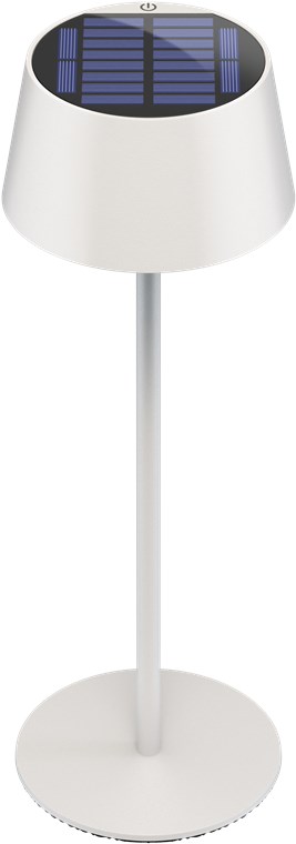 27587_0Y8AgUV4xPdRuL Solar LED Tischleuchte dimmbar weiss IP44 Schutzstandard für den Aussenbereich