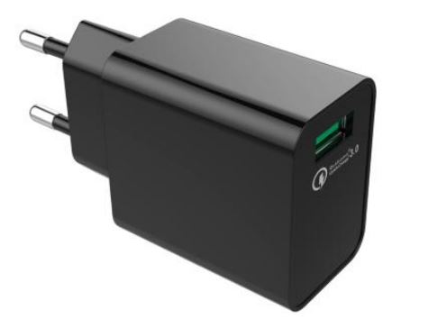 22293_0qMrM7HHdPhzWw Qualcomm QC3.0 1 Port USB Schnellladegerät 18W Schwarz