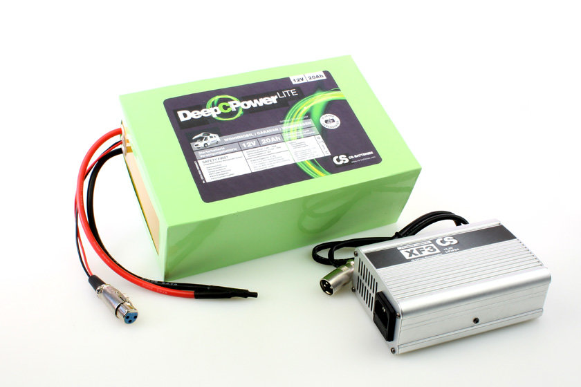 23166_0 LiFePO4 Wohnwagen Batterie 12V 20Ah (EQ-Gel 40AH) inkl. Ladegerät