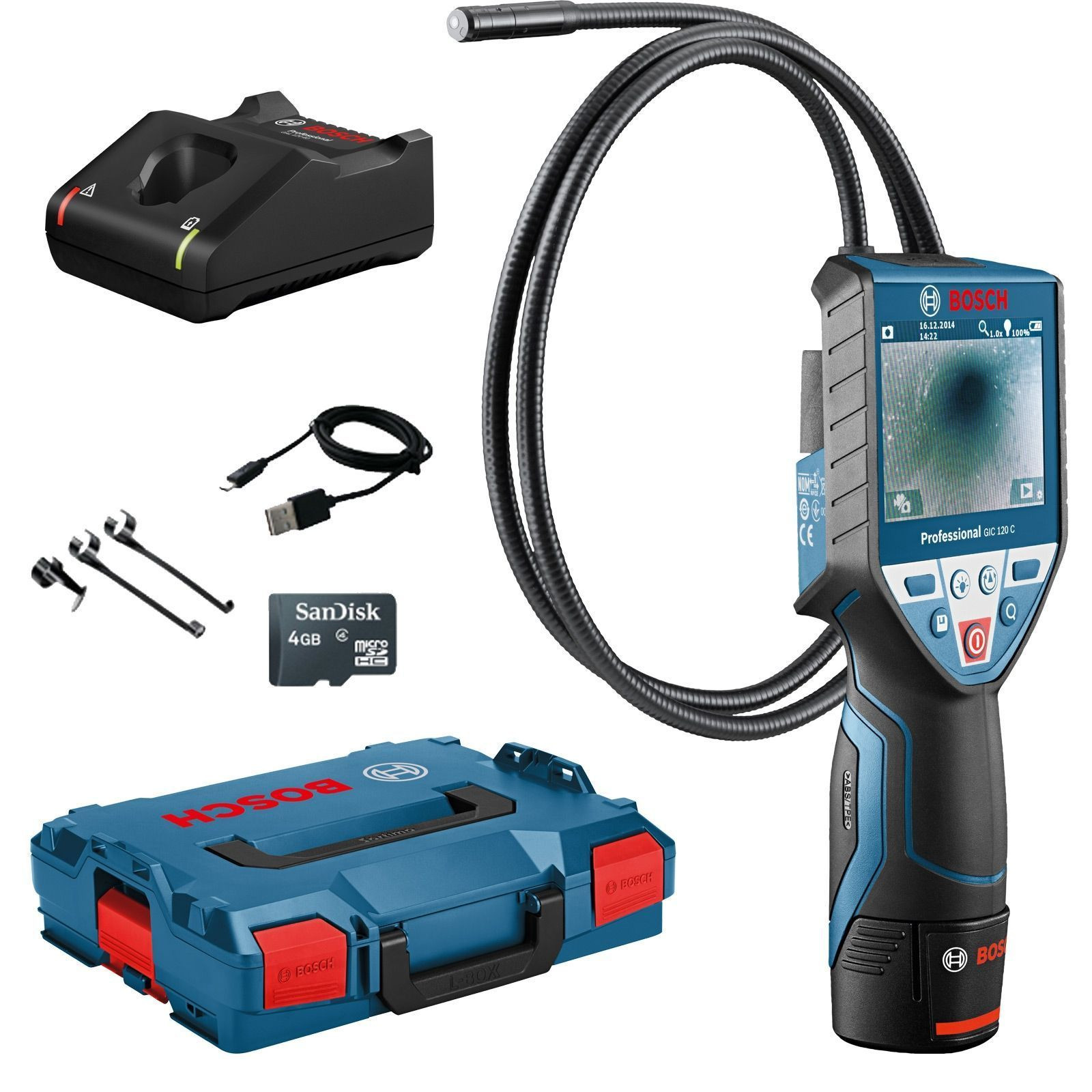 25956_0bxKY2eeaQmOHg Caméra d'inspection sans fil GIC 120 C Bosch 12 V / 1x 2,0 Ah batterie + chargeur
