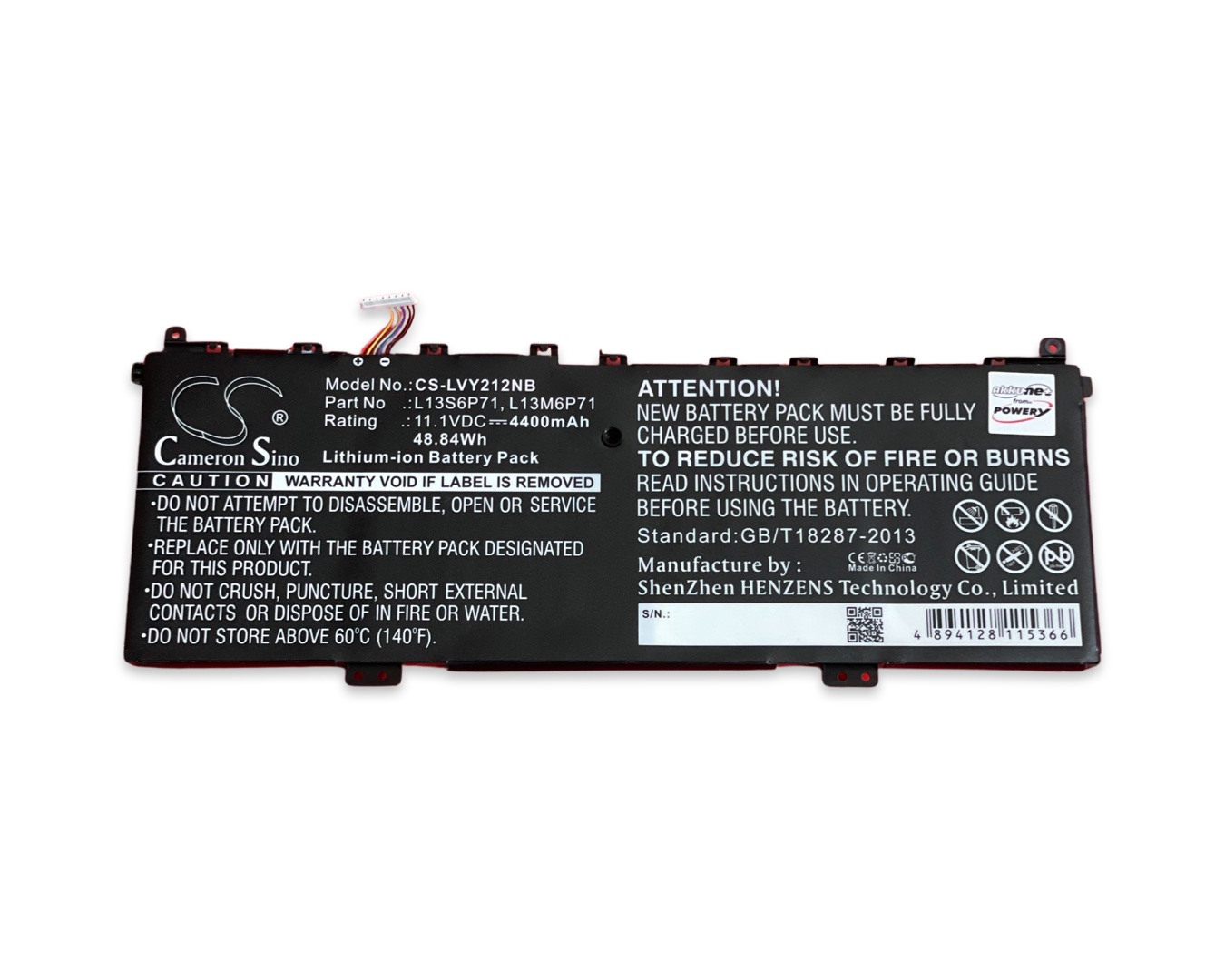 22325_0yam1IxGbn3HzS Akku ersetzt L13M6P71, L13S6P71 passend für Lenovo Yoga 2 13" 20344 4400mAh