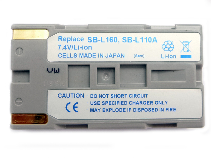 7238_0 Akku ersetzt Samsung SB-L110A, SB-L160 2200mAh Grau