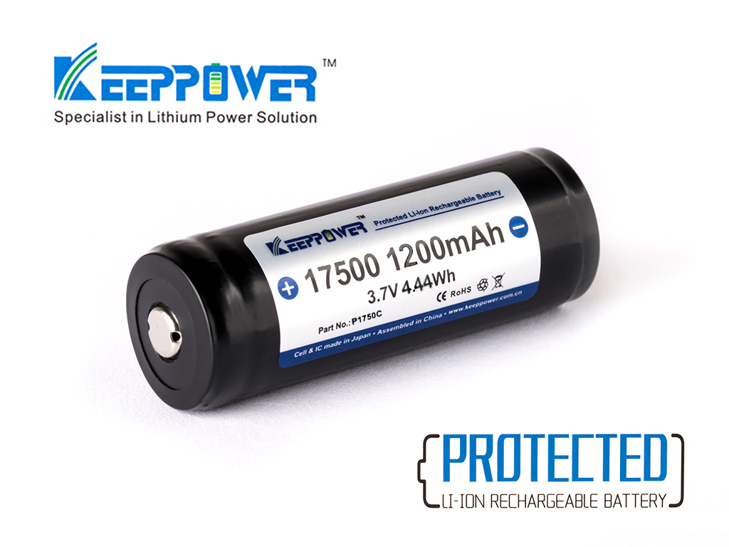 27181_0EG9XxXmSISjWQ Keeppower 17500 3.7V 1200mAh Li-Ion Akku (Button Top) geschützt