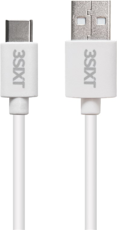 23903_0DBOYJcDbkmuGA 3SIXT Câble de charge et de synchronisation USB-C 1m Blanc