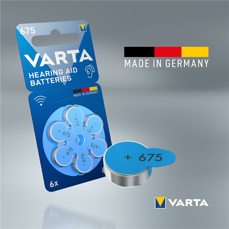 Varta 675 / PR44 Piles auditives zinc-air, pack de 6, remplace V675, P675