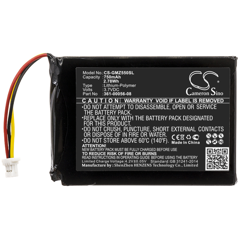 27538_0 Akku ersetzt 361-00056-08 passend für Garmin DriveSmart 5, 55, 65 750mAh