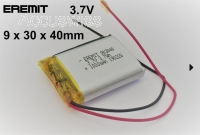 25143_04FVUq2IWwsLcH Eremit Akku 903040, 093040 3.7V 1000mAh Li-Polymer JST-RCY (rot) Stecker