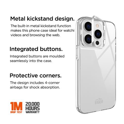 27075_1QiNdZ5mvizWX4 iPhone 15 Pro, Grip Stand Case transparent