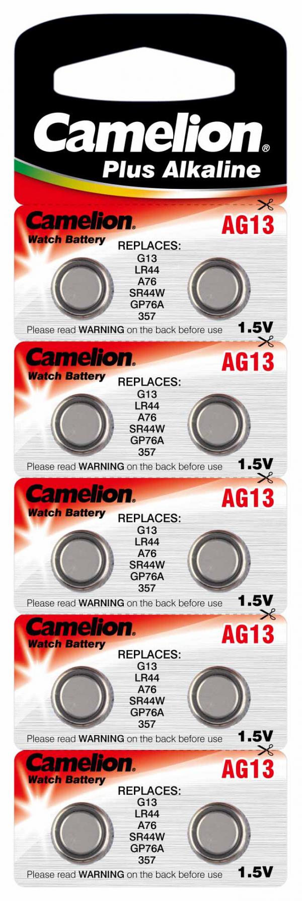 13588_0 Camelion V13GA, G13A, 13GA, PX76A Piles par paquet de 10