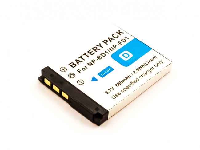 9829_08jMA5QTYdJ13X Akku passend für Sony Cyber-Shot DSC-T2, -T77, -T900 680mAh