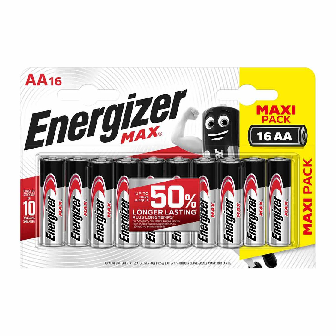 25875_0tBwpZW8lCDcfw Piles alcalines Energizer MAX AA, LR6, paquet de 16