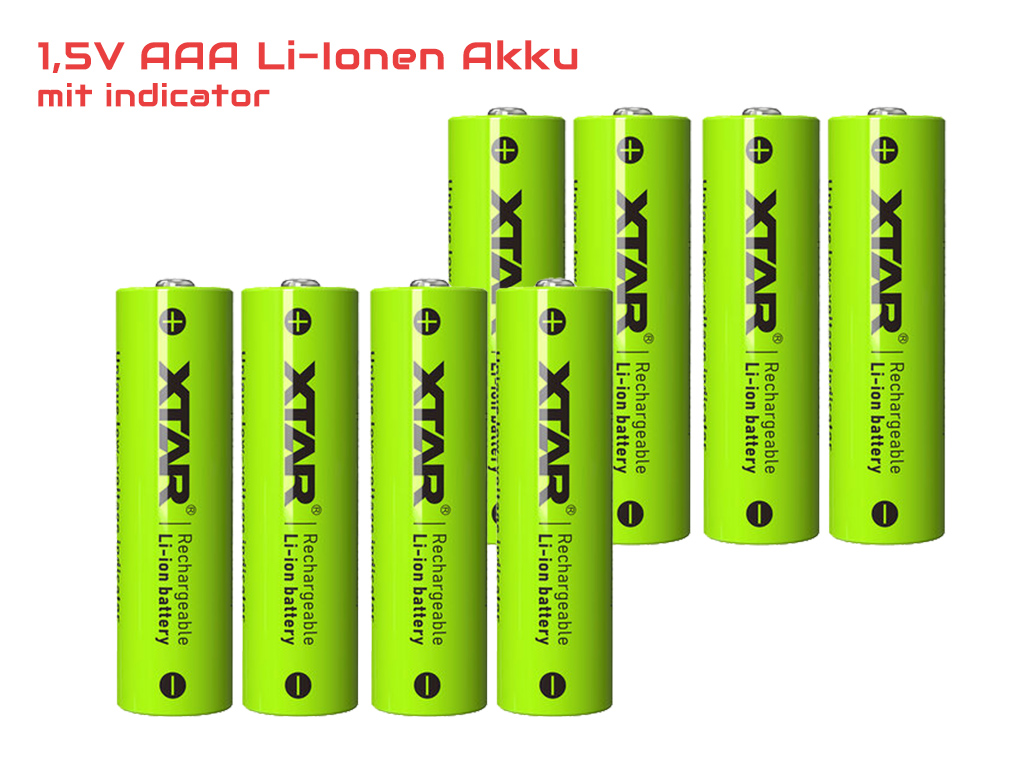 27353_2 Xtar LC8 Ladegerät inkl. 8x AA, LR6, 1.5V Li-Ion Akkus mit Akku-Wechselanzeige