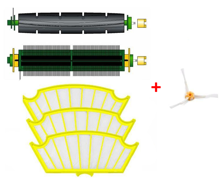 16405_0MOcRaC8XAdKFV Luftfilter + Bürsten Wartungskit für die Roomba 500 Serie (81404)