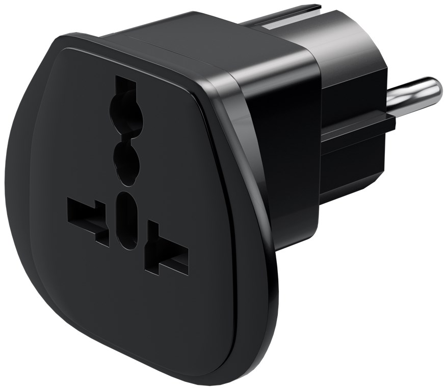 16224_0TxZFCFb9d9IIl Übergangsstecker, Stecker Europa auf Steckdose Schweiz, Schwarz