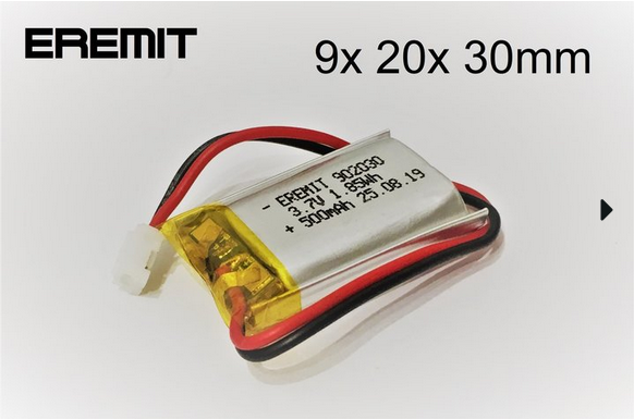 24877_01sA8yyWsjW0CR Akku 902030, 092030 3.7V 500mAh Li-Polymer mit Kabel ohne Stecker