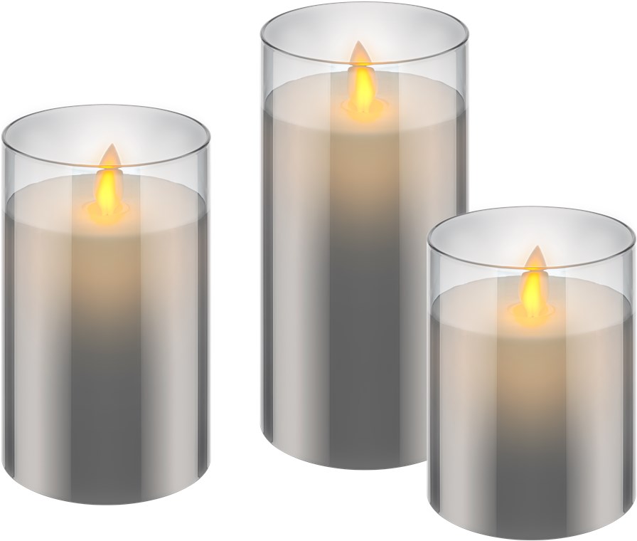 25823_0QTIoW2knzwTVH 3er-Set LED-Echtwachs-Kerzen im Glas, grau