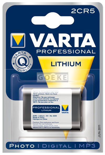 3707_0 Varta 2CR5 Professional Lithium 6.0 volts (06203301401)