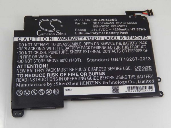 25943_0 Akku ersetzt Lenovo 00HW020, 00HW021, SB10F46458, SB10F46459