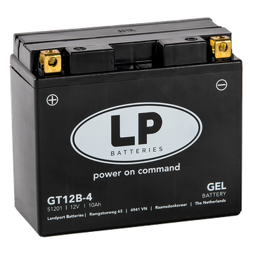 LP GT12B-4 Batterie moto GEL remplace YT12B-4, YT12B-BS, CT12L-B, M6019