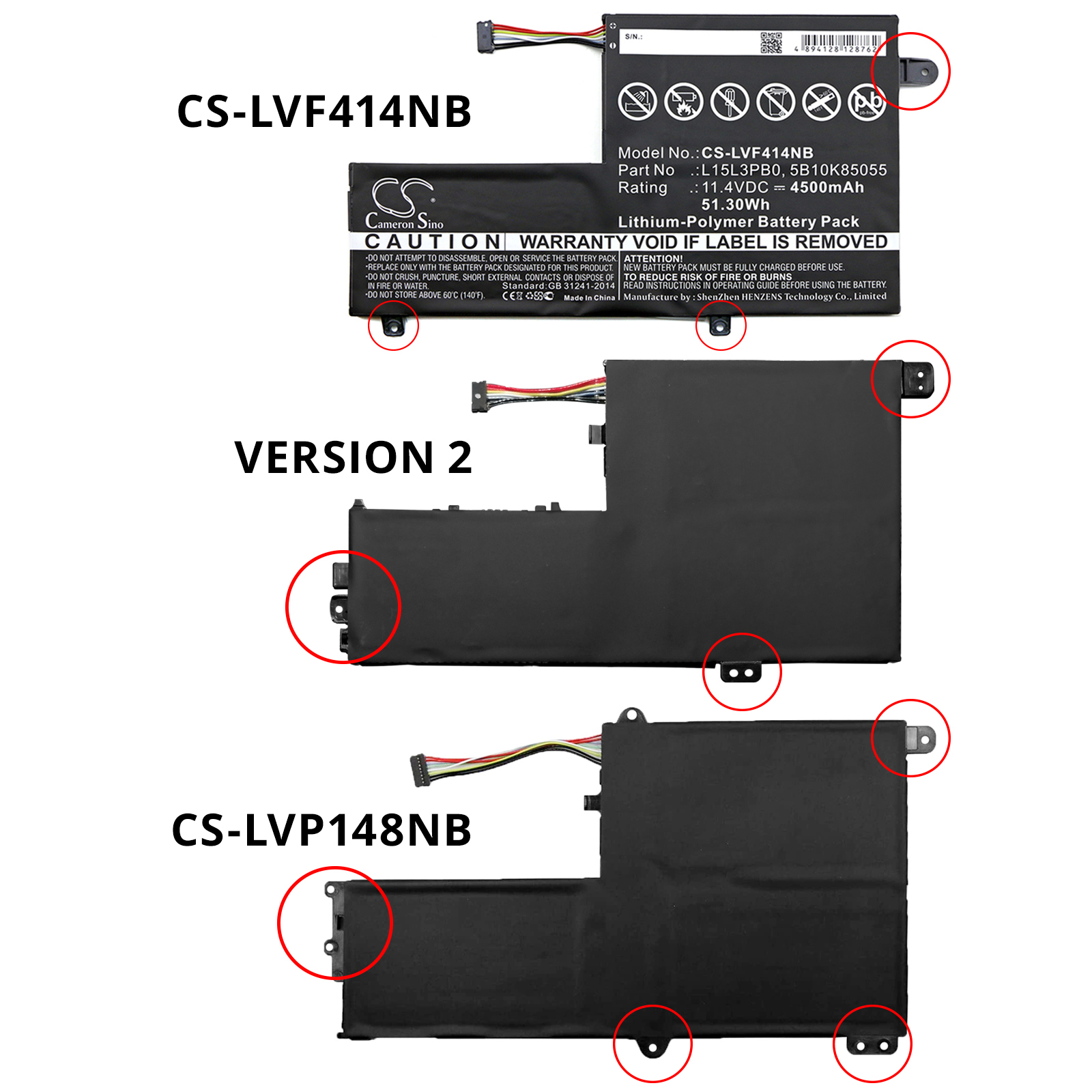 25282_1XpGevnNL2cruZ Akku ersetzt Lenovo L15L3PB0 passend für IdeaPad 330S-15IKB, Yoga 520-14IKBR