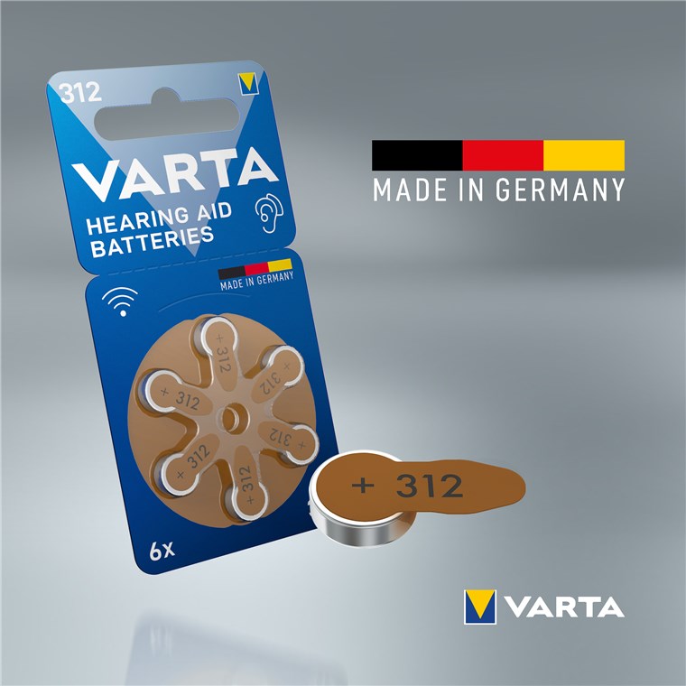 27269_0KMGv3MV69G5XE Varta 312 / PR41 Zink-Luft Hörgerätebatterie im 6er Pack ersetzt A312, R312AE