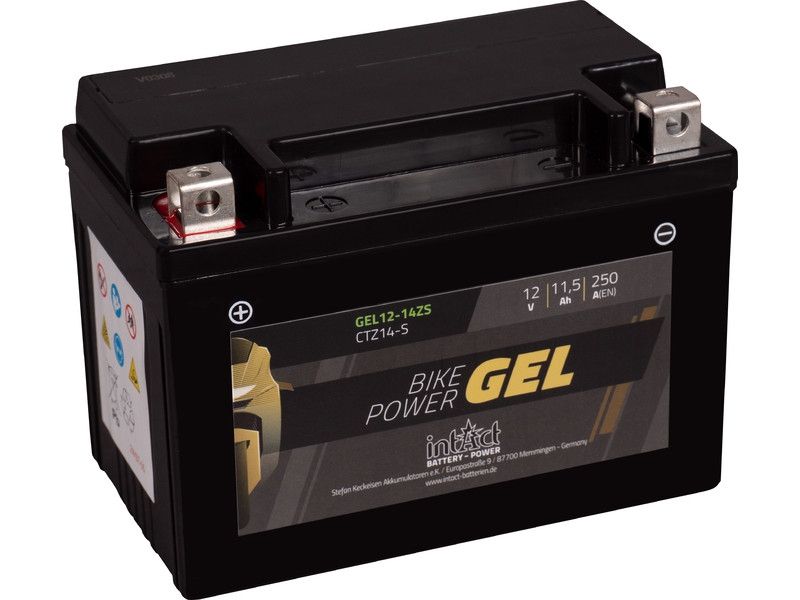 Intact GEL12-14ZS Batterie moto GEL remplace YTZ14S-BS, YTZS-4 12V 11.5Ah