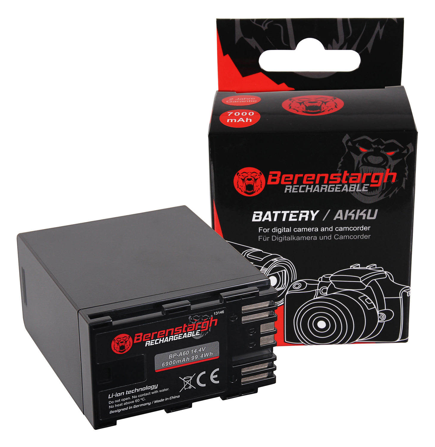 23360_0CCdkvjPwo9yec BERENSTARGH Akku ersetzt Canon BP-A30, BP-A60 6900mAh