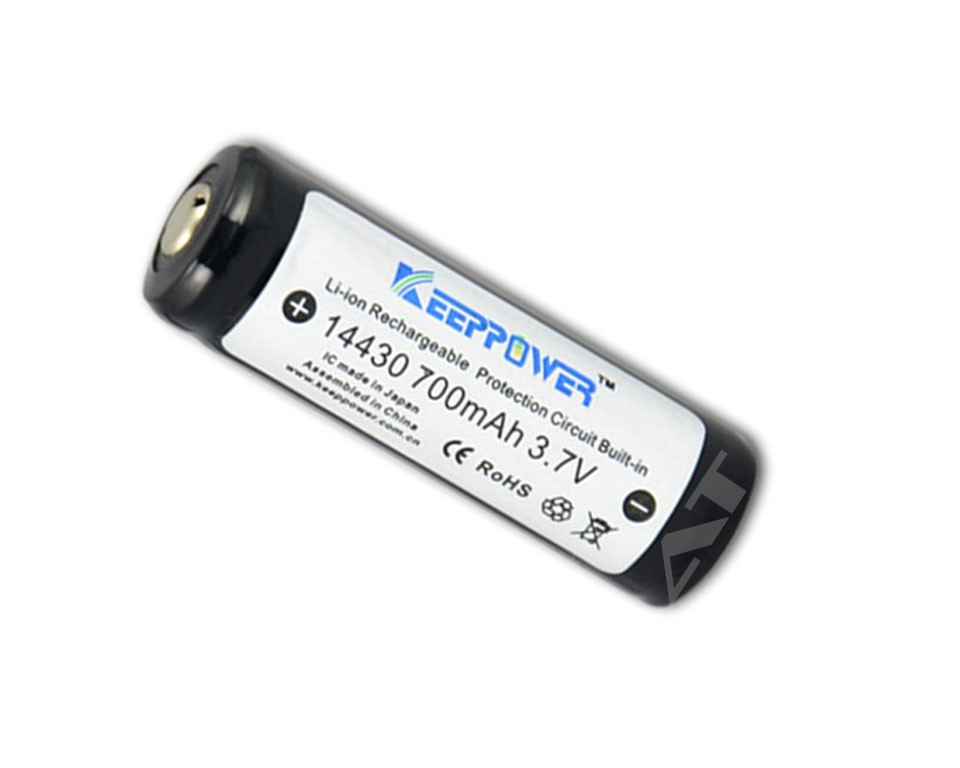22176_0vBHMRKwtNP0gC Keeppower 14430 - 700mAh Li-Ion Akku PCB geschützt