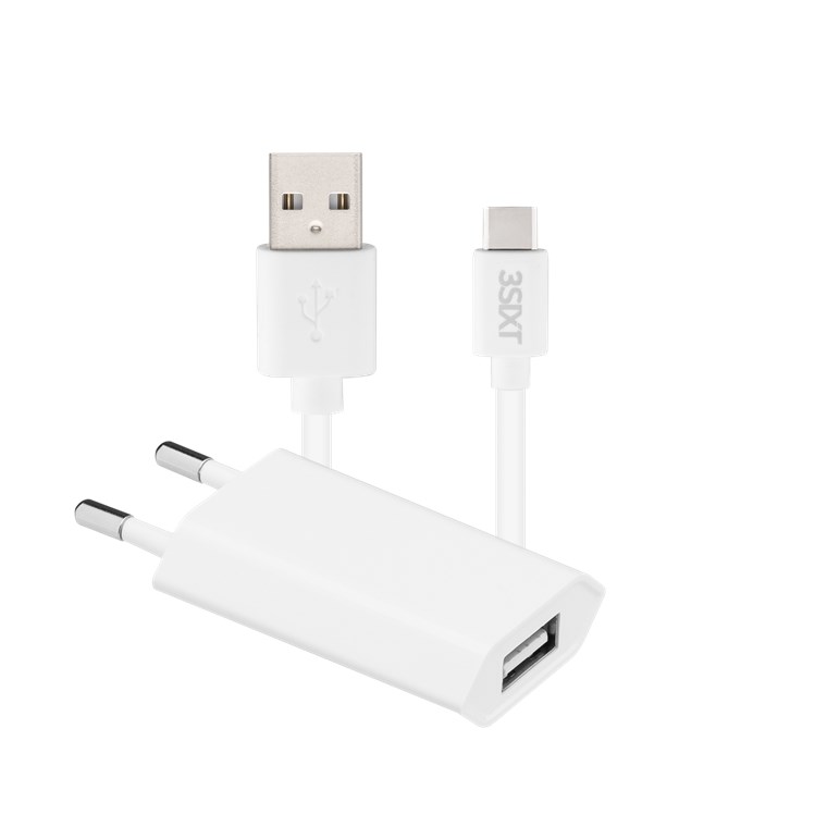 Kit de charge USB-C (5W) avec chargeur USB simple et câble USB-C de 1m