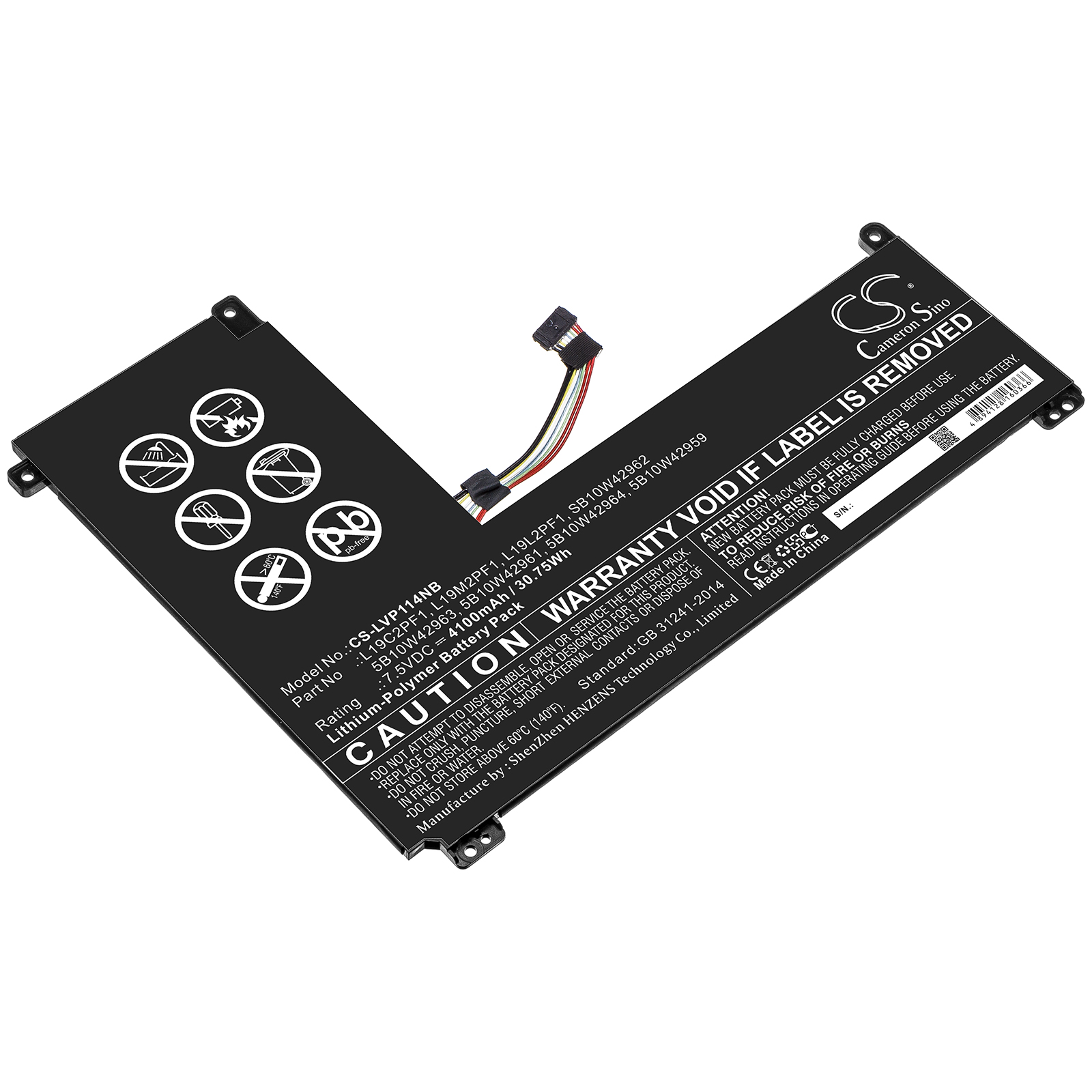 25277_0prElIpEHmB9sX Akku ersetzt Lenovo L19C2PF1, L19L2PF1, L19M2PF1 passend für IdeaPad 1-14IGL05