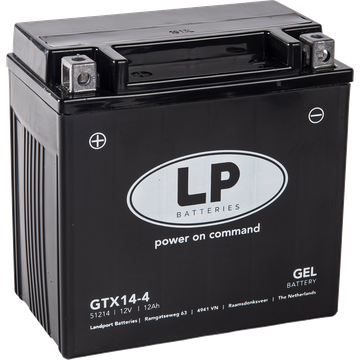20326_0 LP GTX14-4 GEL-Motorradbatterie CTX14-BS, GEL12-14-BS, 512014010 12V 12Ah