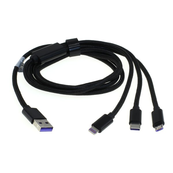 25945_0xqyCfzImuaNsm Datenkabel 3in1 - kompatibel zu iPhone / Micro-USB / USB-C - 1,0m - schwarz