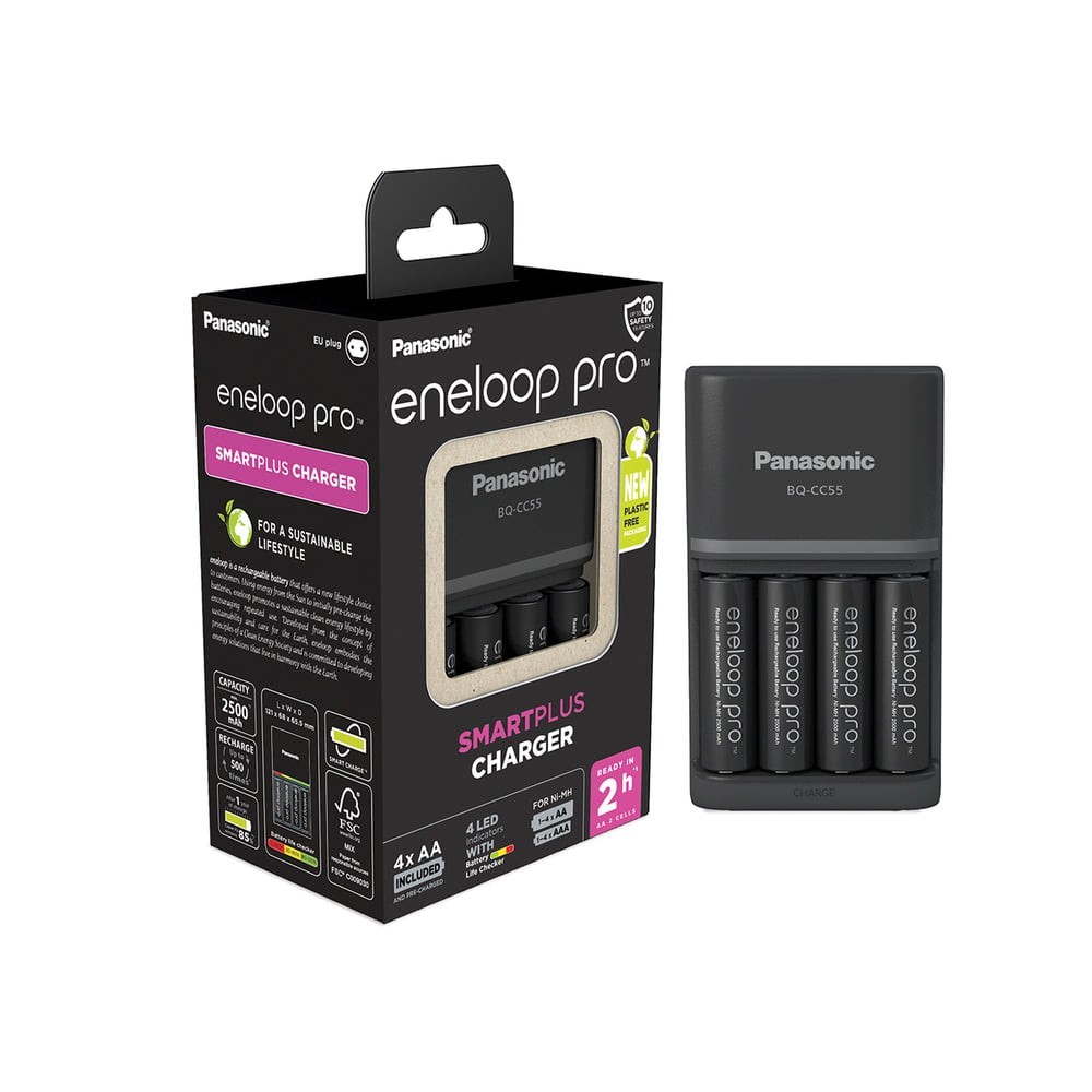 15716_0ixngNQBfnYXPC Panasonic chargeur BQ-CC55E + 4x eneloop Pro batterie AA