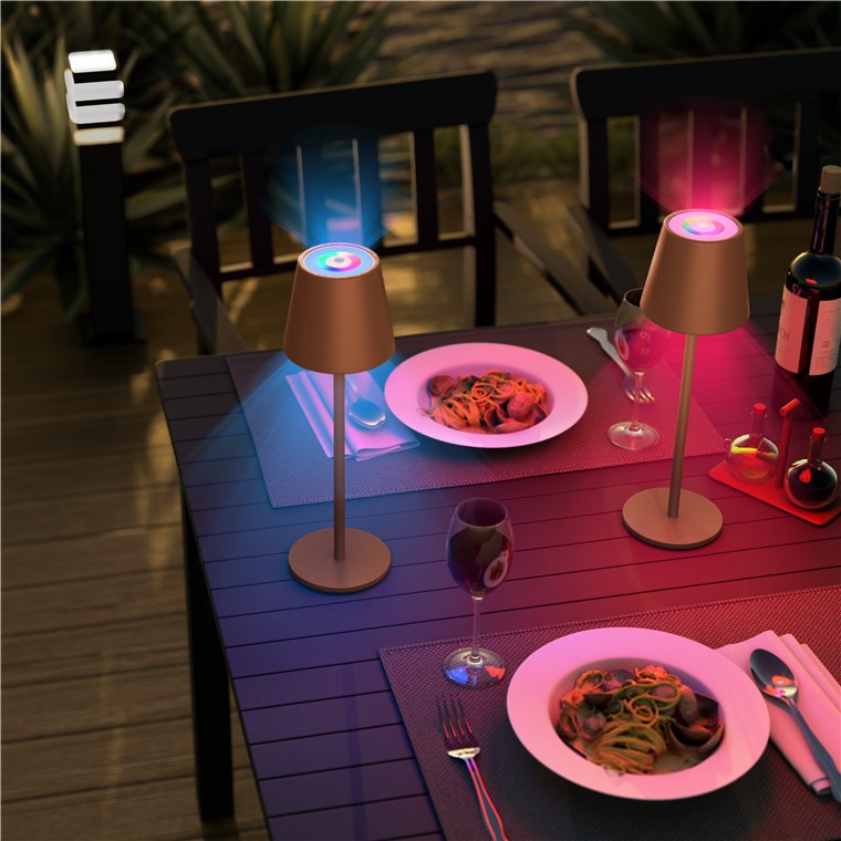 27583_3 Kabellose RGBW LED Tischleuchte, Bronze